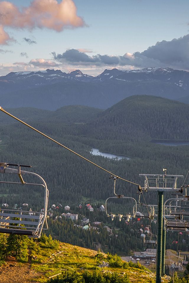 View from the top of the chair lift at Mt Washington Ski Resort near Courtenay, BC